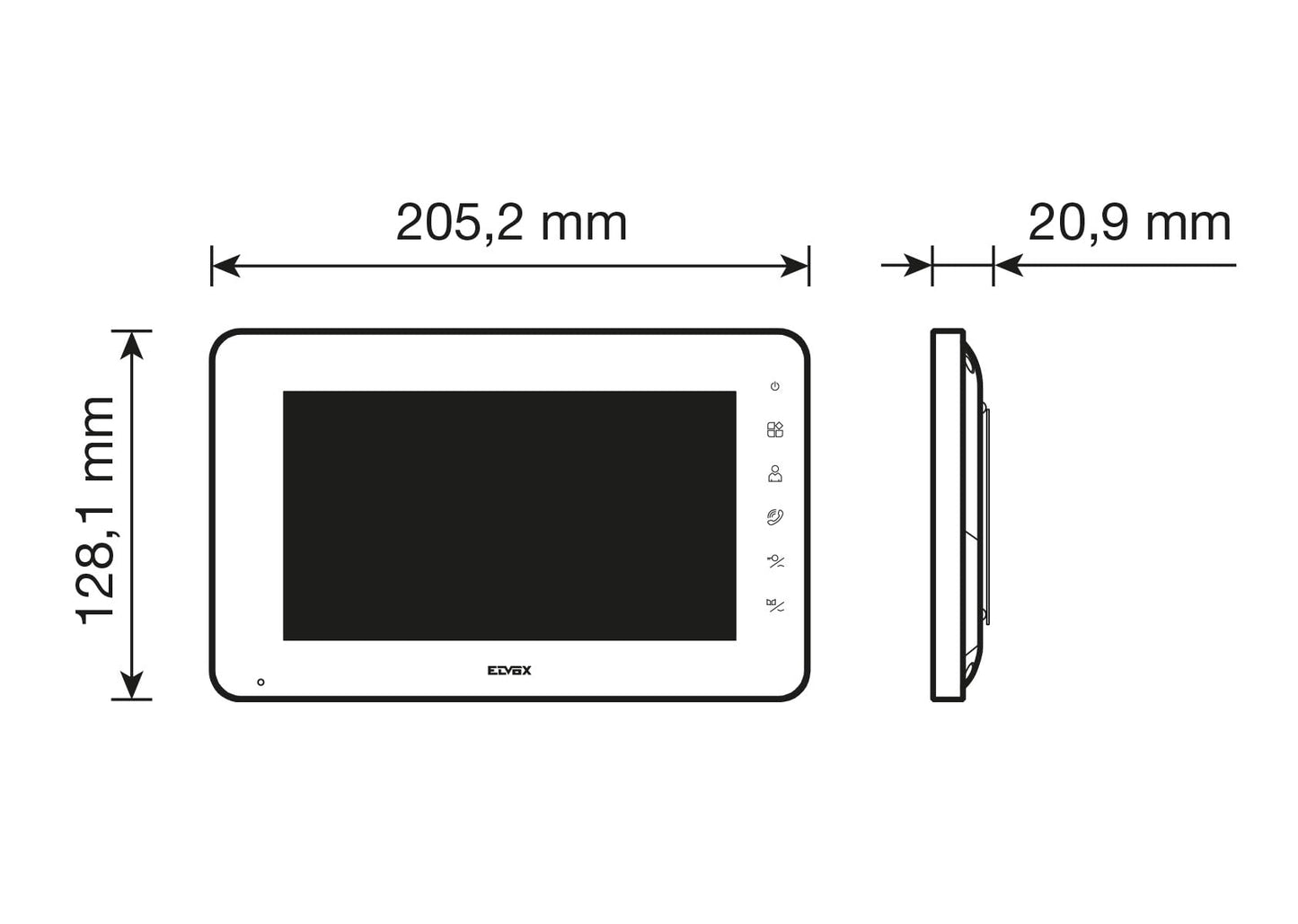 Vimar K42932 Monitor supplementare con tastiera capacitiva vivavoce a colori LCD 7" per kit videocitofonico, alimentatore 40103, completo di staffe per fissaggio