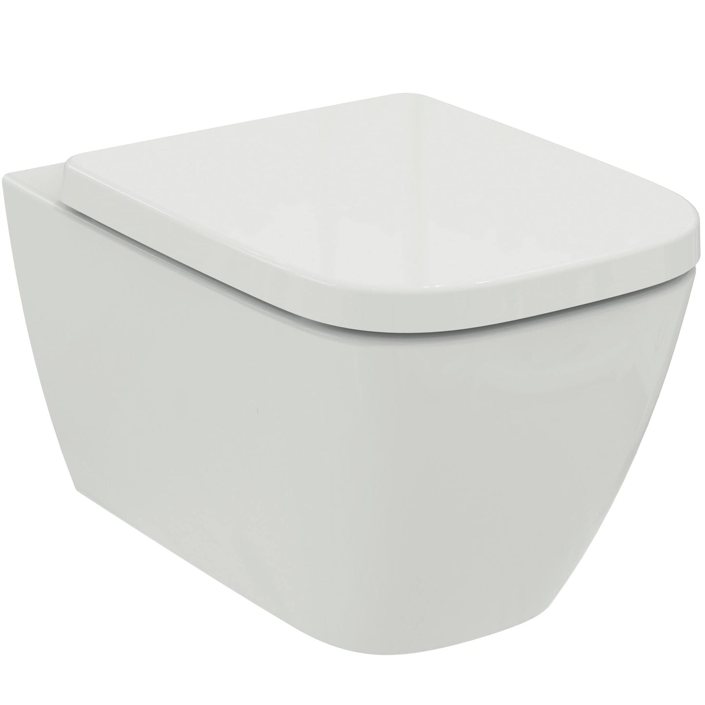 Ideal Standard - i.life B, WC sospeso RimLS+ senza brida completo di copriwater a chiusura rallentata, E-packaging dedicato al trasporto di ceramica, Bianco