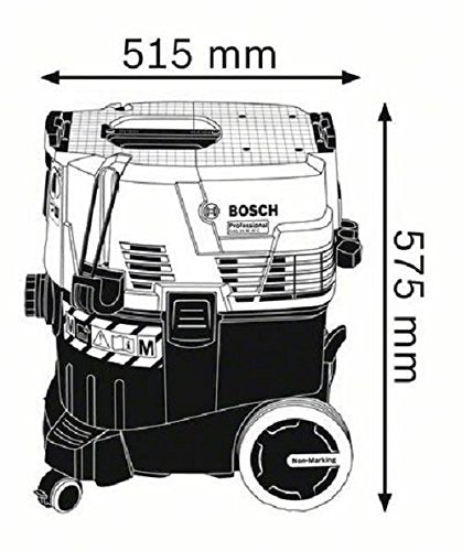 Bosch Professional Asp. a umido/a secco GAS 35 M AFC (incl. bocch. a lancia, sacch., rac., set bocch. pav., 35 mm Ø, 1 filtro piegh. piatto PES, tubo asp. 3x0,35 m, tubo fless. 5 m con bus. portaut.)