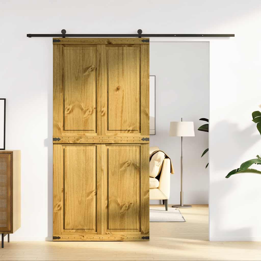 vidaXL Porta per Granaio CORONA 100x210 cm in Legno Massello di Pino