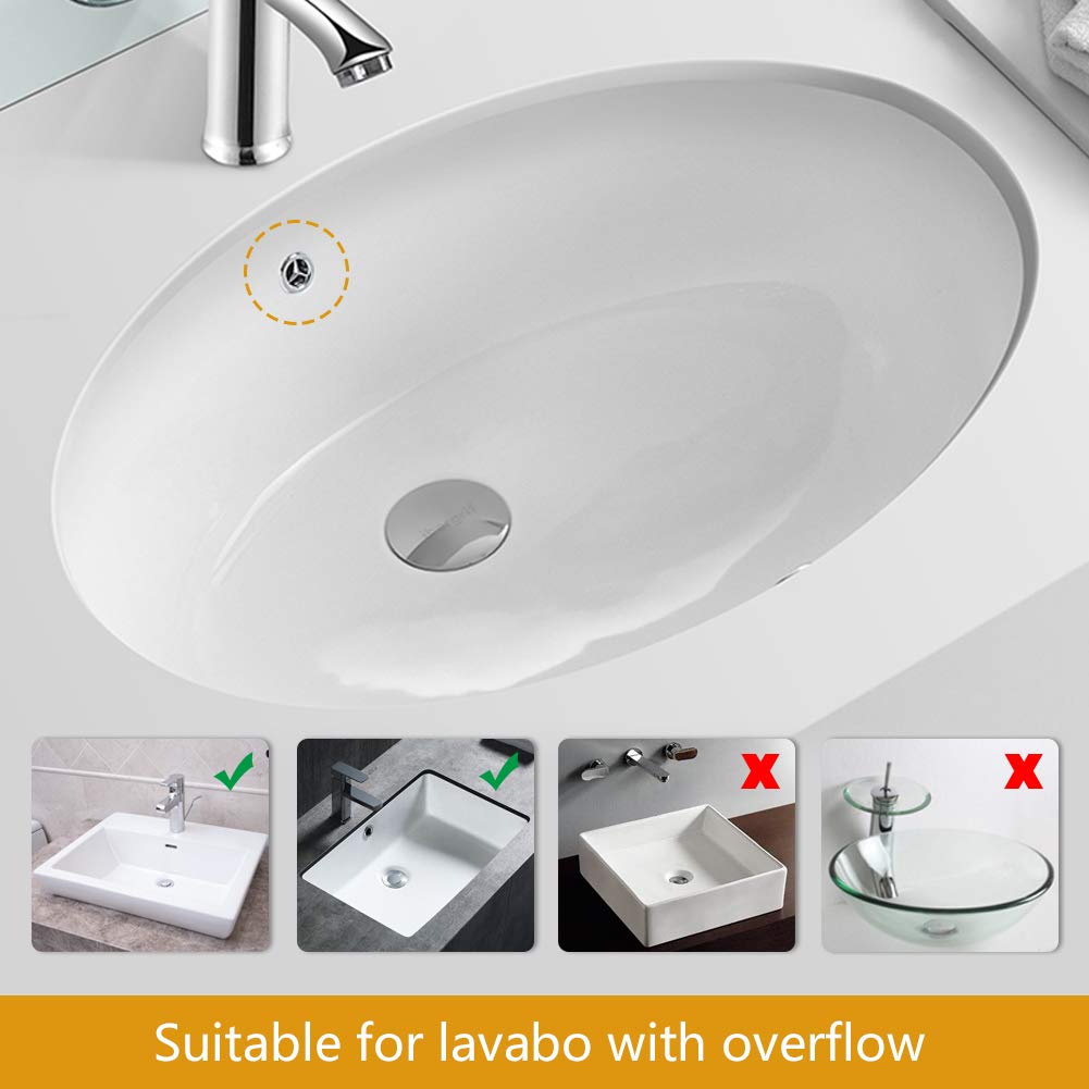 Ibergrif M11203 Rubinetto per lavabo alto, miscelatore monocomando per lavandino & M20502 Cervello per Lavabo Scanalato Con Troppopieno