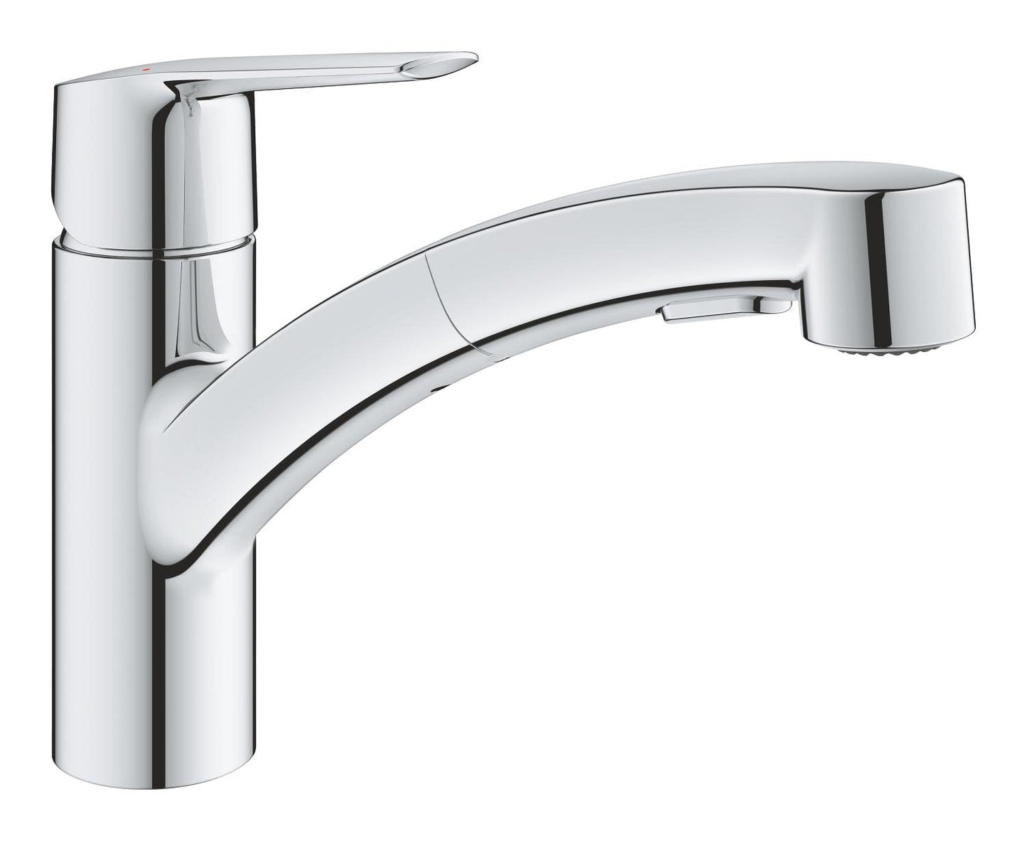 GROHE QUICKFIX Start Miscelatore Monocomando per Lavello, Cromo, Doccetta estraibile, Strumento di Installazione Incluso 30531001