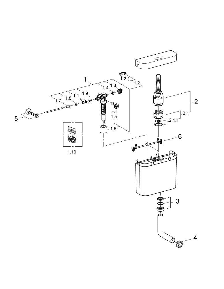 GROHE Cassetta di Sciacquo per WC, Bianco 37406SH0