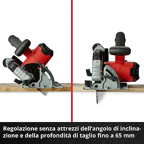 Einhell Sega circolare a batteria TE-CS 18/190 Li BL - Solo Power X-Change (18V, giri al min. 3800, lama Ø190 x Ø20,taglio max 65 mm, luce led, senza batteria e caricabatteria)