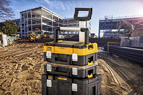 DEWALT DWST83346-1, TSTAK VI - Unità profonda porta elettroutensili con vasca portaoggetti amovibile, cerniere per aggancio laterale.