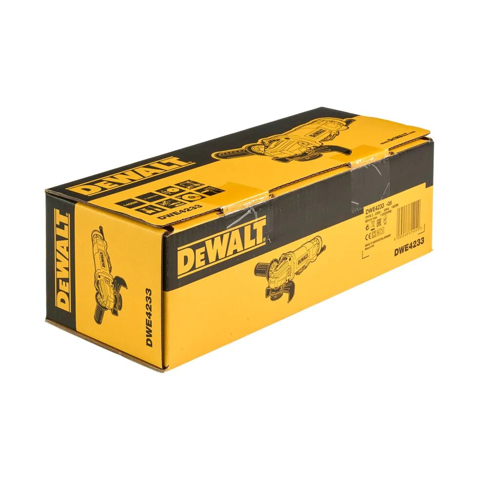 DEWALT DWE4233-QS - Mini-amoladora 125mm 1.400W 11.500 rpm con interruptor hombre-muerto