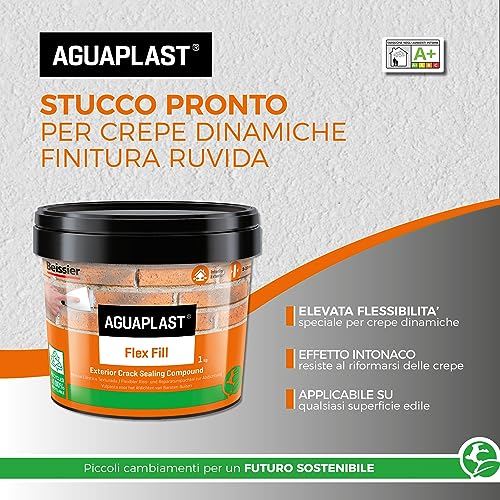 Aguaplast Dynamic Flex fill, stucco pronto all'uso per crepe dinamiche e cavillature. Finitura ruvida, 1kg