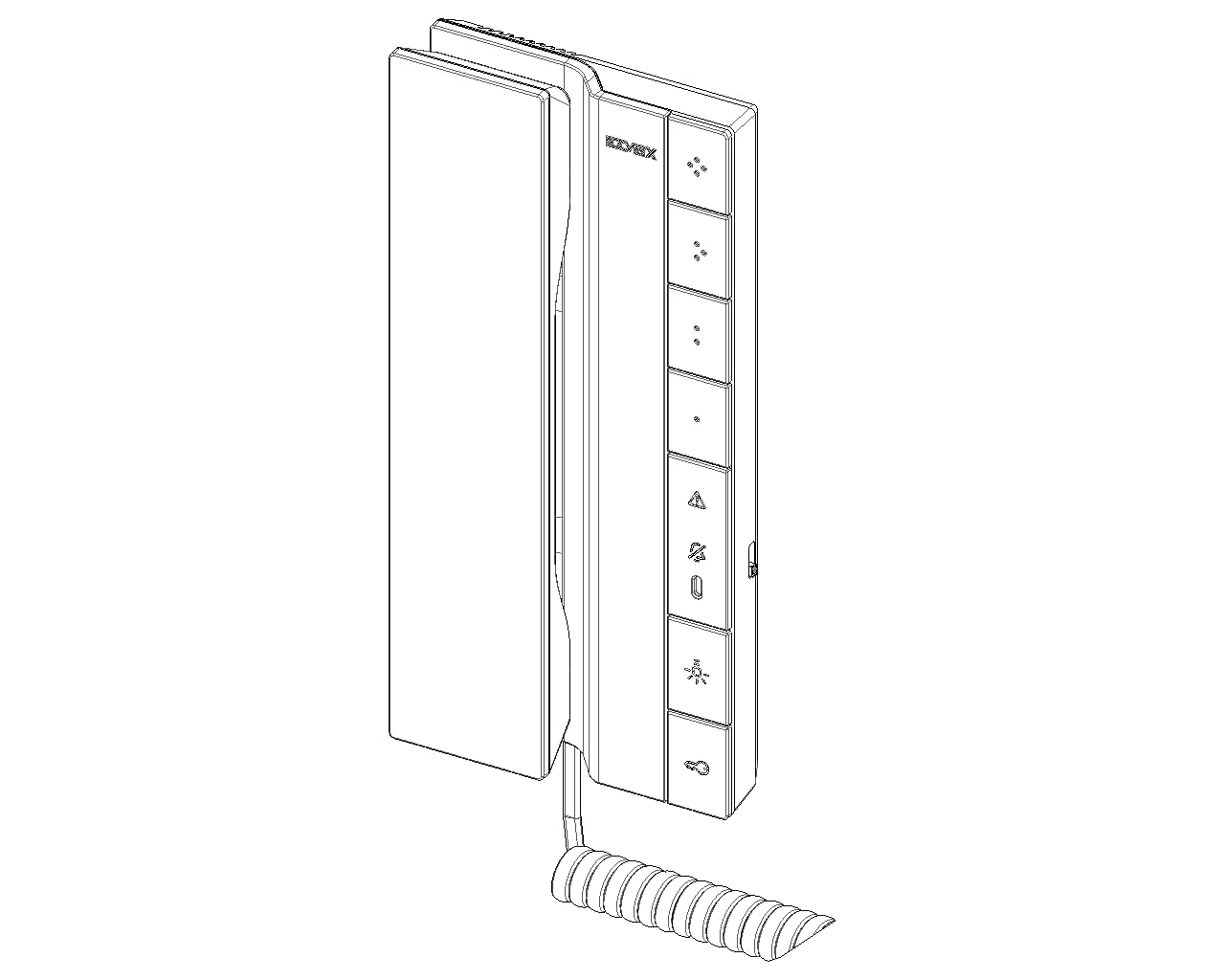 VIMAR 40542 citofono 2 fili Voxie, con 6 pulsanti per le funzioni di apertura e servizio ausiliario, 4 pulsanti programmabili, installazione sporgente