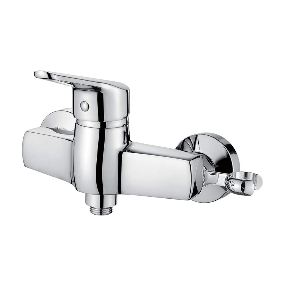 Ibergrif M12050-1 Roma, Miscelatore Bagno con Porta Soffione, Rubinetto Doccia, Cromo, Argento