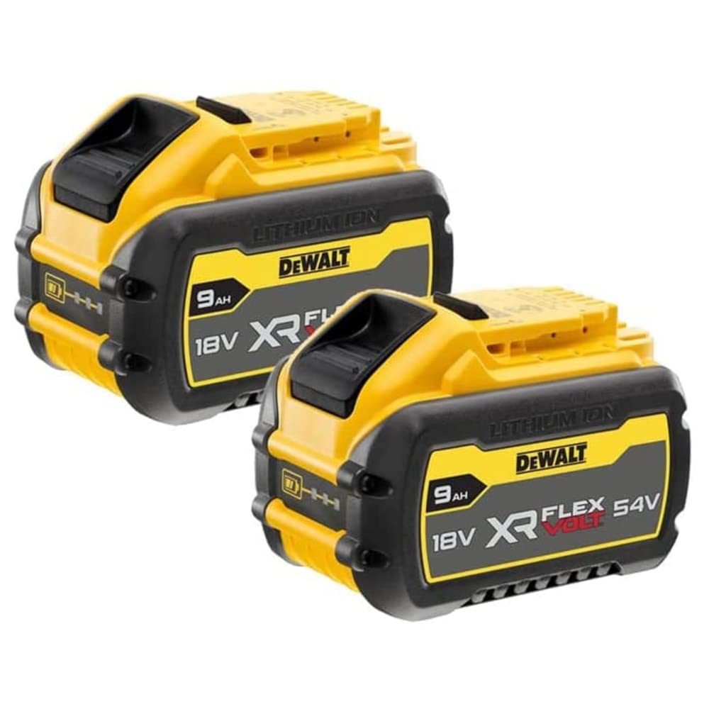 DEWALT DCB547_2 DCB547-Batteria XR FLEXVOLT 9.0Ah, 54 V, DCB547-XJ, Doppia, 18 V, Giallo, Confezione da 2