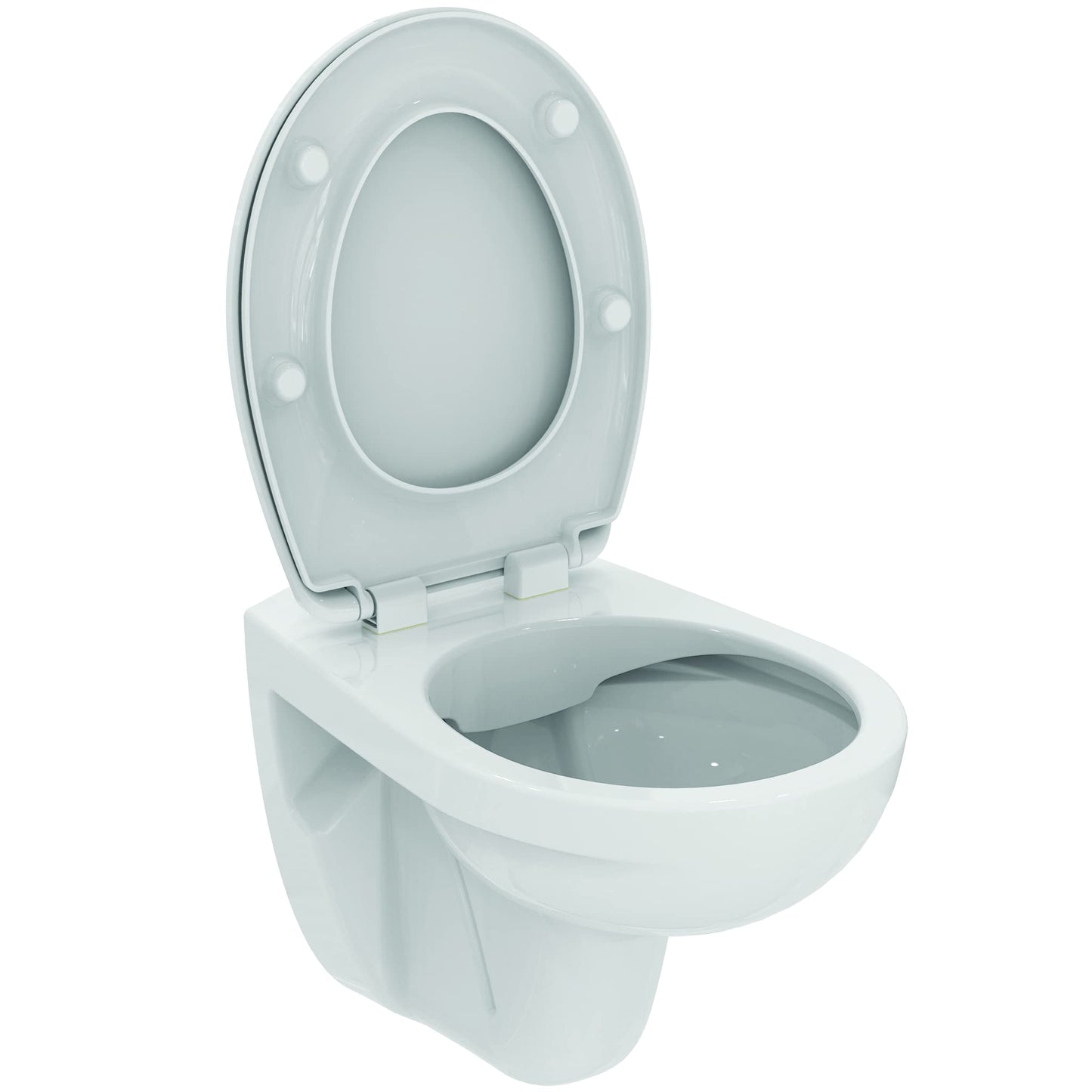 Ideal Standard TIRSO - Set WC sospeso bianco, senza flangia, sedile con freno di caduta per una chiusura morbida e silenziosa, resistente e facile da pulire, R034301