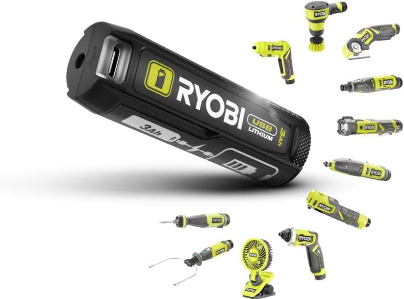 Ryobi RSDP4-120G, Trapano Avvitatore a Batteria 18V, 1 Batteria al Litio 2.0Ah + Caricatore, Impugnatura Orientabile ed Ergonomica, 200 giri/min, Include 2 Punte per Avvitamento da 25 mm