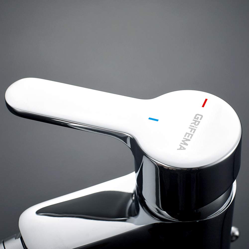 GRIFEMA Rubinetto Miscelatore da Bagno Bidet a 2 Fori, Installazione a Muro, Finitura Cromata, Ventilazione Inclusa, Modello G15003