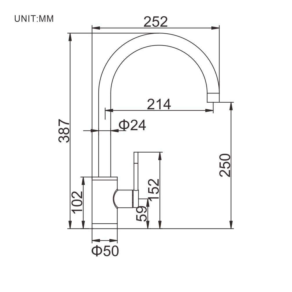 Ibergrif M22125 - Rubinetto da Cucina Bocca Girevole a 360°, Miscelatore per Lavello, Supersteel