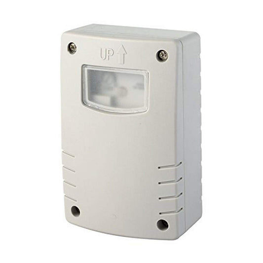 Electraline 58064 Interruttore Crepuscolare con Programmazione, Notturna, Timer, per Uso Esterno IP44, Bianco