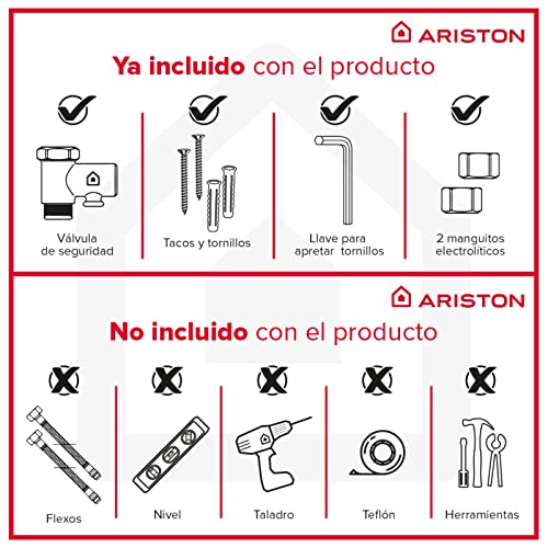 Ariston 3626328 Riscaldatori elettrici, Raso Grigio, 80 Litros