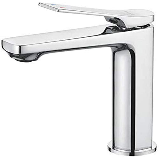 Ibergrif M11004 Praga, Miscelatore Lavabo, Rubinetto Monocomando per Bagno, Cromo, Argento