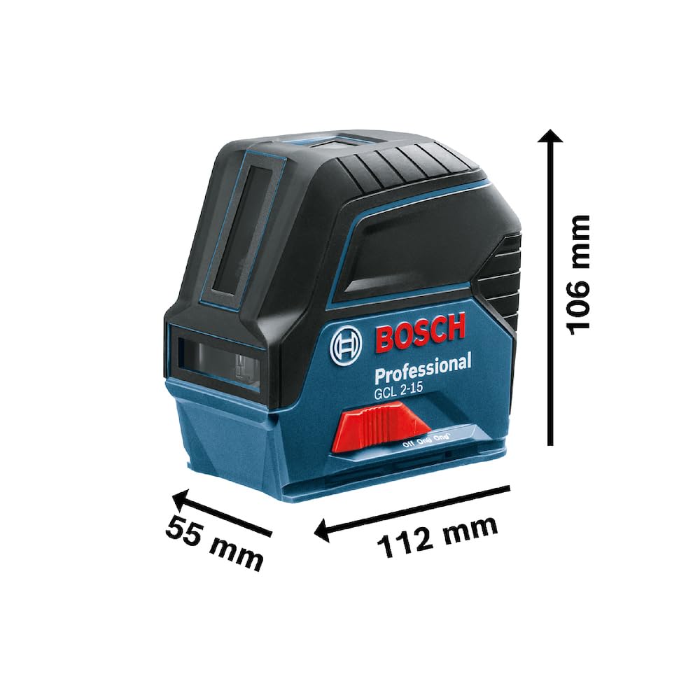 Bosch Professional Livella laser multifunzione GCL 2-15 (laser rosso, da interno, con punti a piombo, raggio d’azione:15 m, 3 pile AA, supporto ruotabile RM 1, pannello per laser, custodia protettiva)