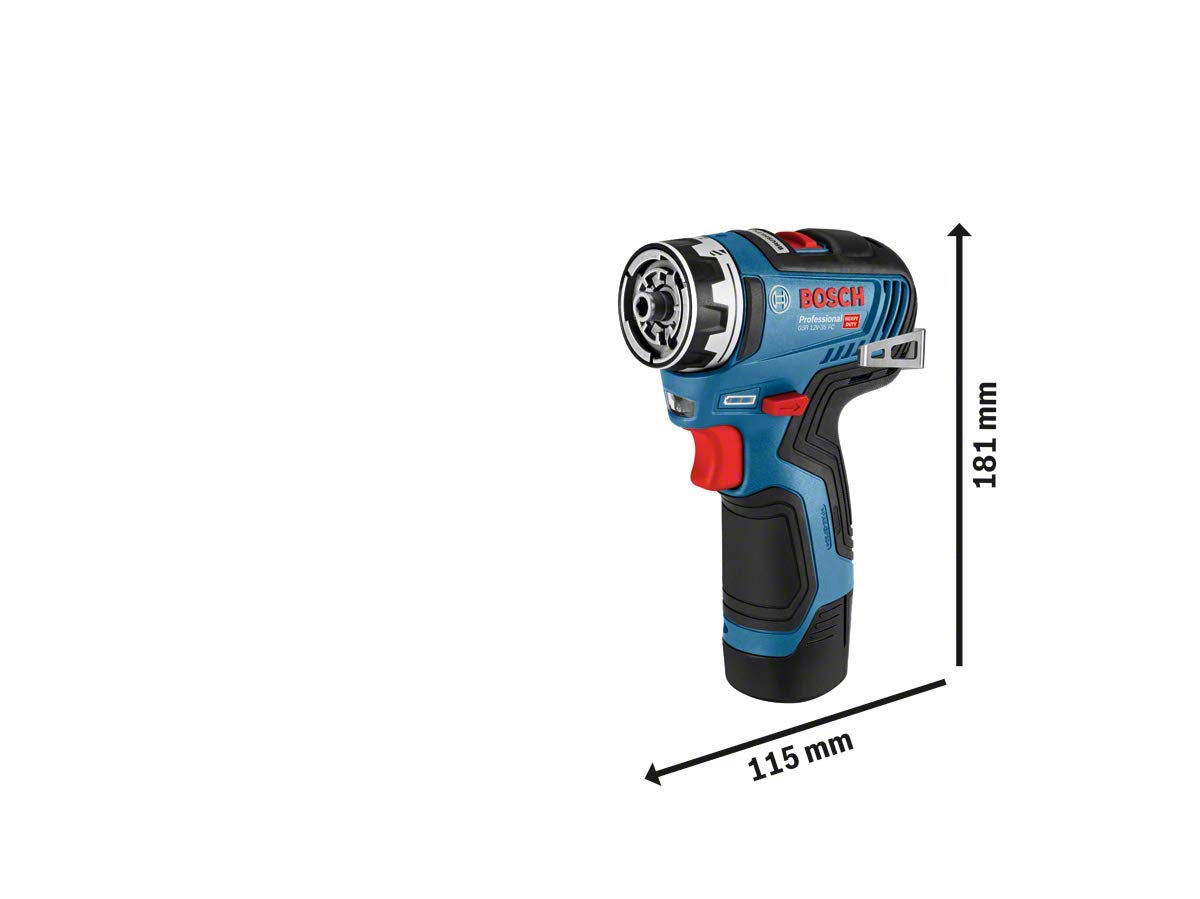 Bosch Professional 12V System Trapano-Avvitatore a Batteria Gsr 12V-35 Fc (Flexiclick System, Incl. 4 Accessori Flexiclick, 2 Batterie da 3,0 Ah, Caricabatteria Rapido Gal 12V-40, in L-Boxx)