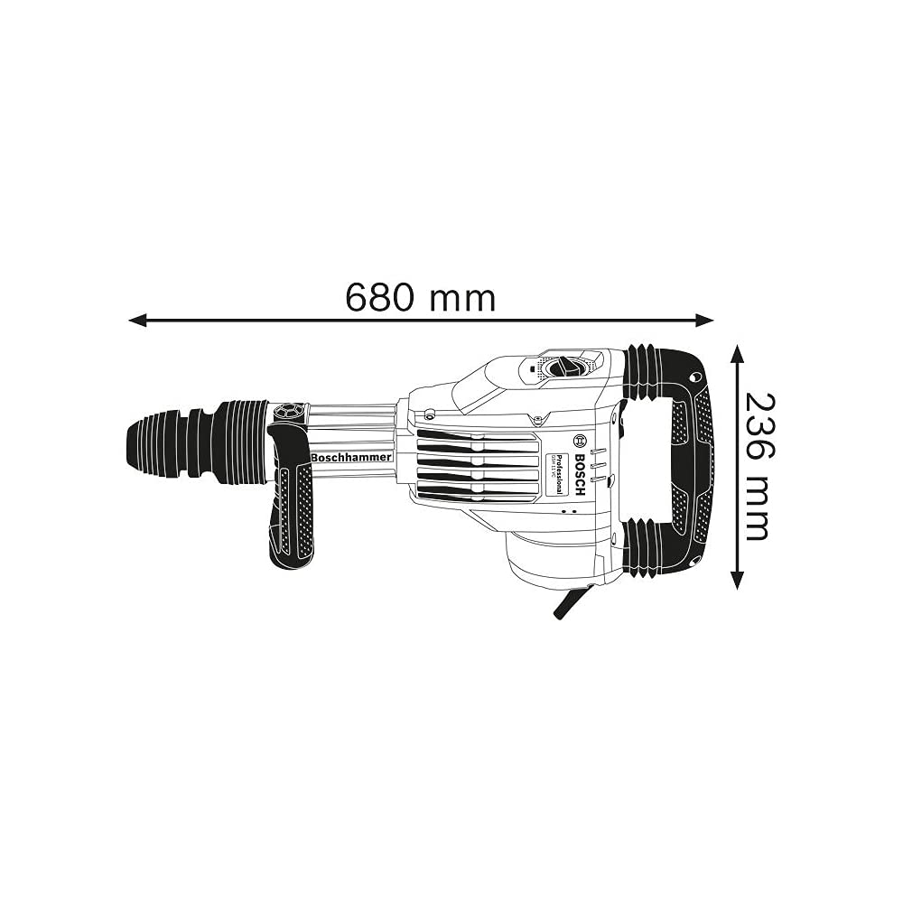 Bosch Professional Martello demolitore GSH 11 VC (motore di 1.700 Watt, con SDS max, scalpello a punta 400 mm, in valigetta)