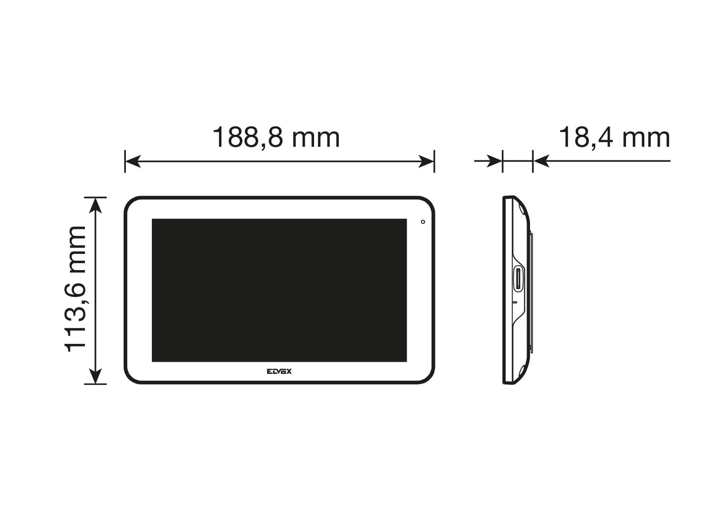 Vimar K42957 Monitor supplementare touch screen vivavoce Wi-Fi a colori LCD 7" per kit videocitofonico, 1 alimentatore 40103, completo di staffe per il fissaggio a parete