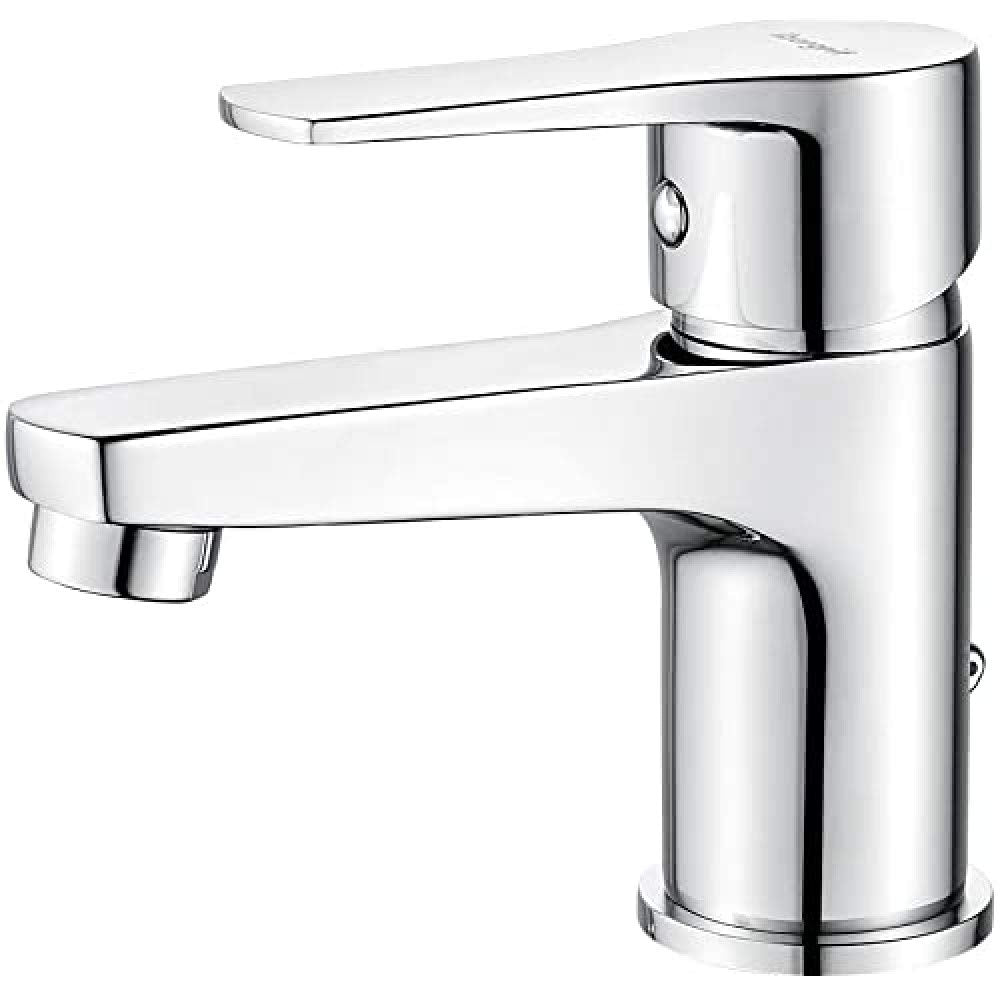 Ibergrif M15050-Roma Bidè per Lavabo Rubinetto per Bagno, Cromo & Star, Miscelatore Monocomando per Bagno, Rubinetto per Lavabo, Cromo, Argento