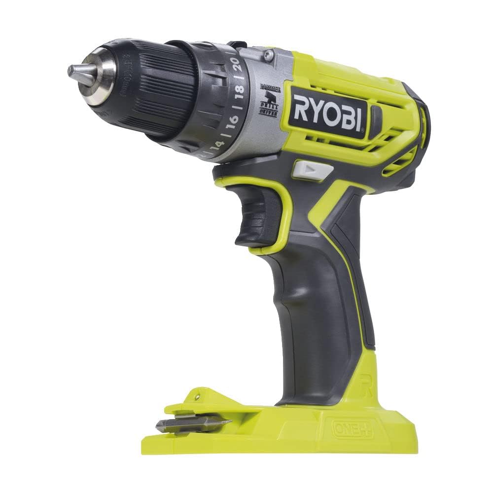 Ryobi R18PD2-242S Trapano Avvitatore a Percussione a Batteria 18V ONE+, Include Una Batteria 2.0Ah e Una Batteria 4.0Ah, 2 Velocità, 24 Regolazioni di Frizione, Luce LED