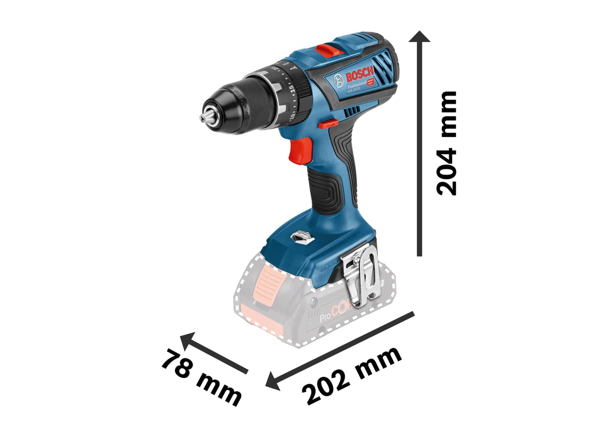 Bosch Professional 18V System Trapano-Avvitatore con percussione a Batteria GSB 18V-28 (Incl. 2 Batterie Gba 18V 3.0Ah, Caricabatteria Gal 18V-20, in L-Case)