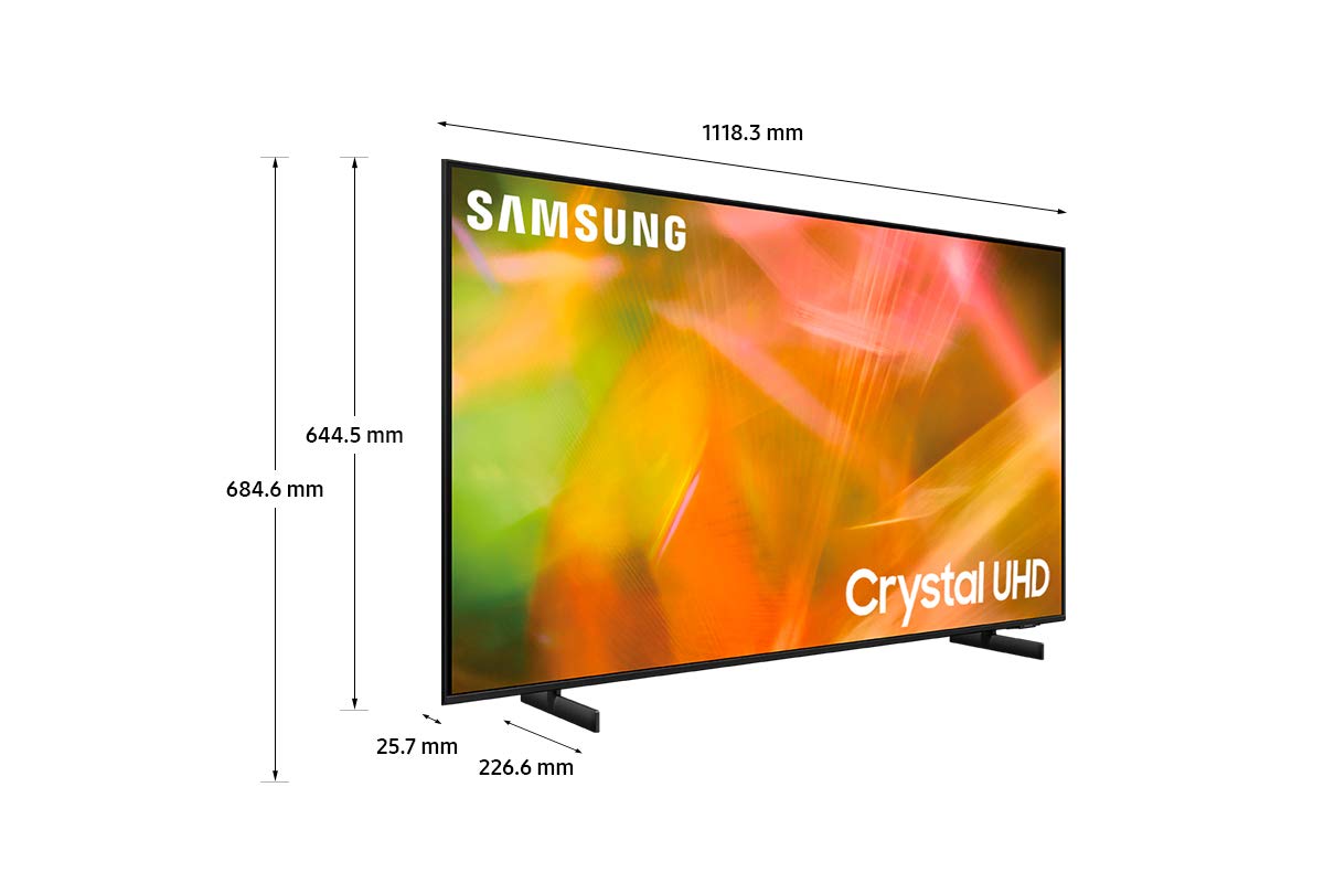 Samsung TV UE50AU8070UXZT, Smart TV 50" Serie AU8000, Modello AU8070, Crystal UHD 4K, Alexa integrato, Nero, 2021, DVB-T2 [Efficienza energetica classe G]