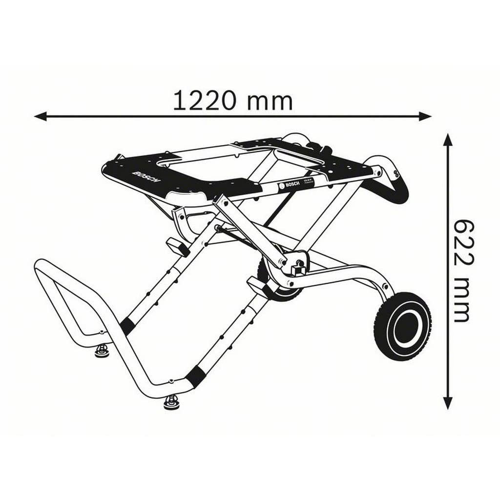 Bosch Professional Tavolo per banco sega GTA 60 W (altezza 622 mm, lunghezza 1.220 mm, compatibile con tutti i banchi sega Bosch Professional )