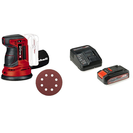 Einhell 4462010 Levigatrice Rotorbitale Te-Rs 18 Li, Power X-Change, Ioni di Litio, Diametro Platorello 125 mm, Senza Batteria e Caricabatterie, 18 V + 2,5 Ah Power X-Change Batteria