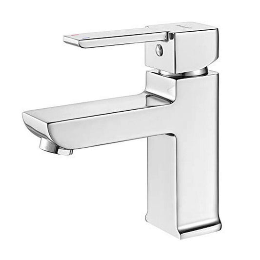 Ibergrif M11001 Gold, Rubinetto Bagno Quadrato, Miscelatore Monocomando per Lavabo, Cromo, Argento