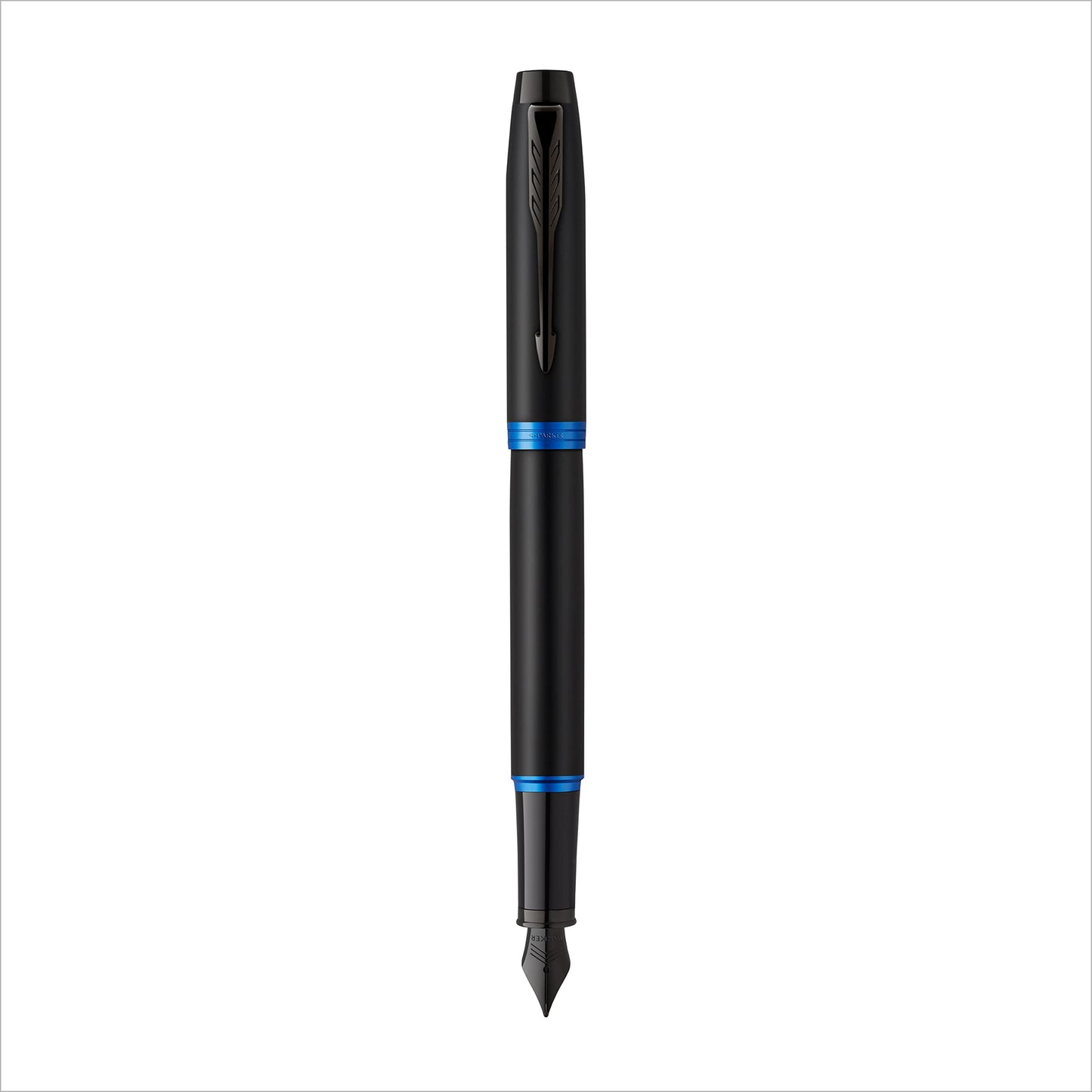 PARKER IM Vibrant Rings - Penna stilografica con incisione | penna premium | confezione regalo | pantrone blu | elegante | regalo personalizzato | nome | inciso | anniversario | compleanno (blue)