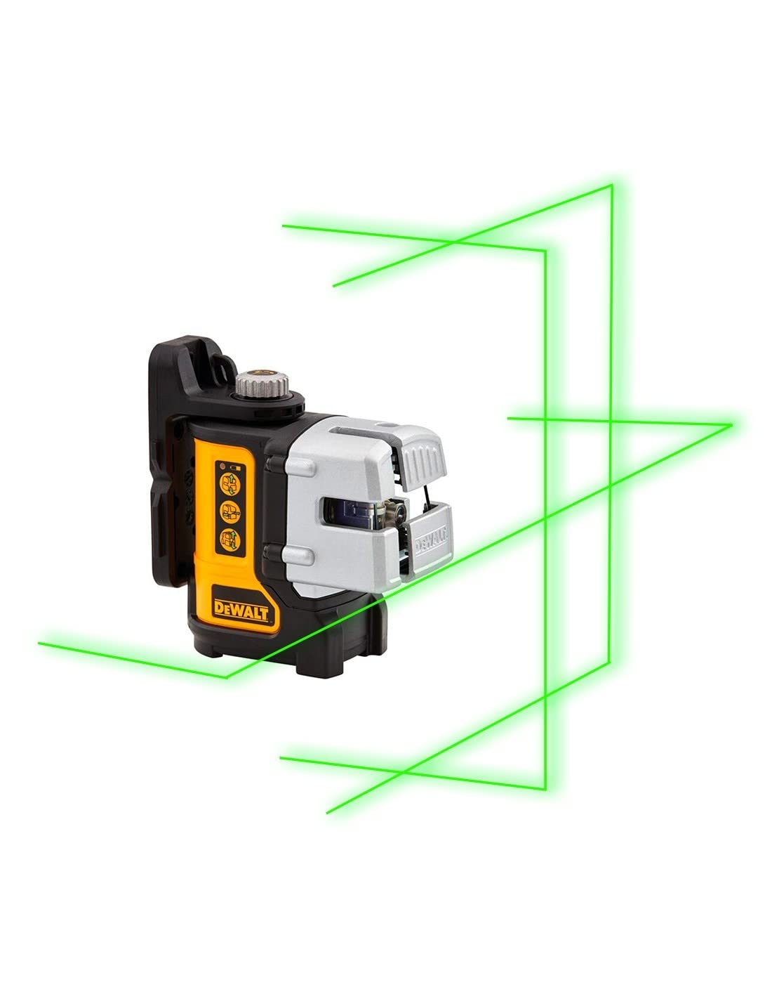 DEWALT DW089CG-XJ - Livella Laser Autolivellante a 2 Linee Trasversali (Linea Orizzontale e Verticale + Laterale Verticale) - VERDE