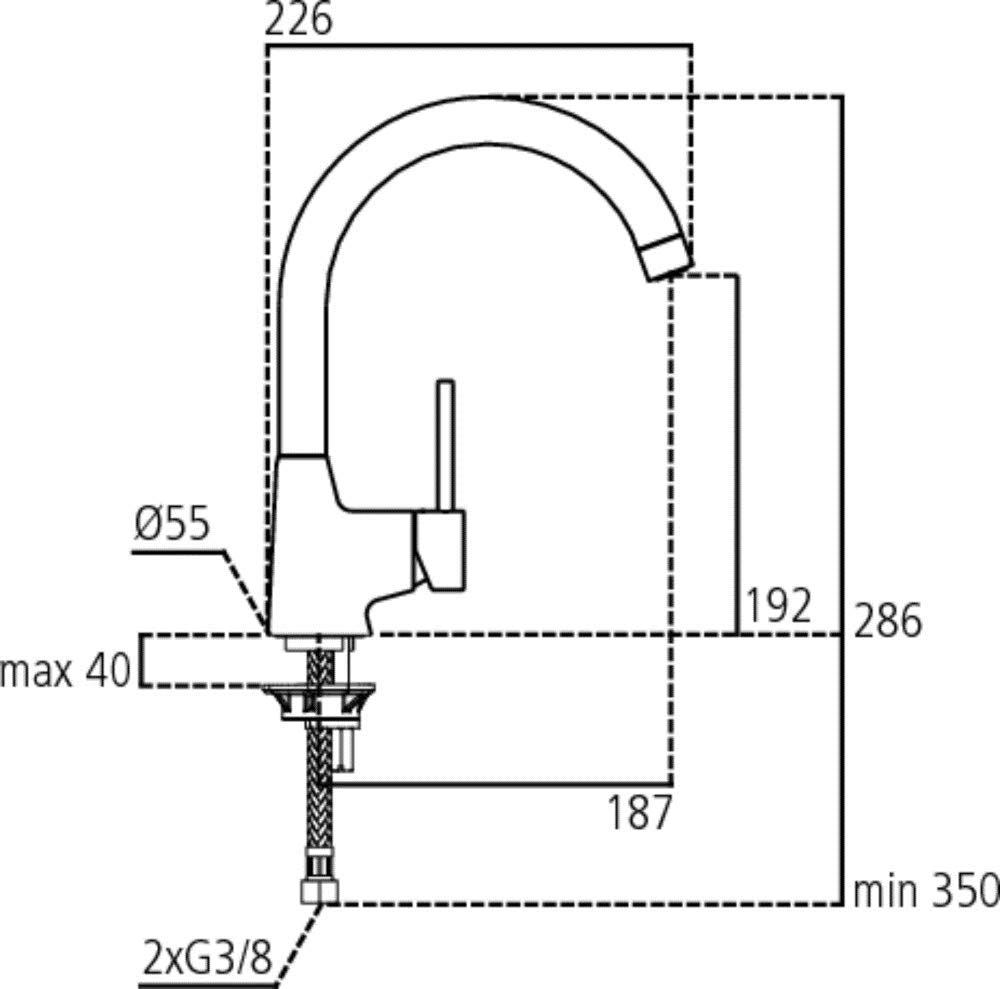 Ideal Standard B9328AA Nora Miscelatore Cucina monocomando da apoggio su lavello, cromato