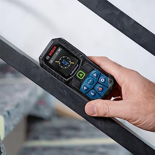 Bosch Professional Distanziometro laser GLM 50-27 CG (laser verde, campo di misura: fino a 50m, robusto, IP65, trasferimento dati tramite Bluetooth, 2 batterie AA, tracolla, sacchetto)