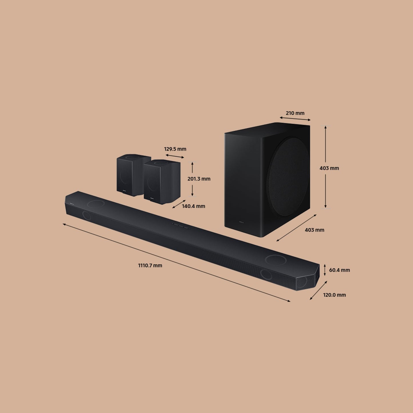 Samsung Soundbar HW-Q930D/ZF Serie Q, 17 Speaker, Wireless Dolby Atmos, Audio a 9.1.4 Canali, Q-Simphony, Alexa integrato e compatibile con Google Assistant, Titan Black 2024