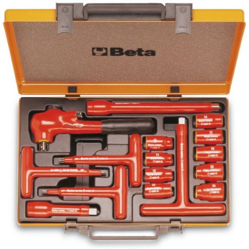 Beta 920MQ/C16 16 pezzi, barra di prolunga manico a T, cricchetto reversibile e assortimento di chiavi in custodia