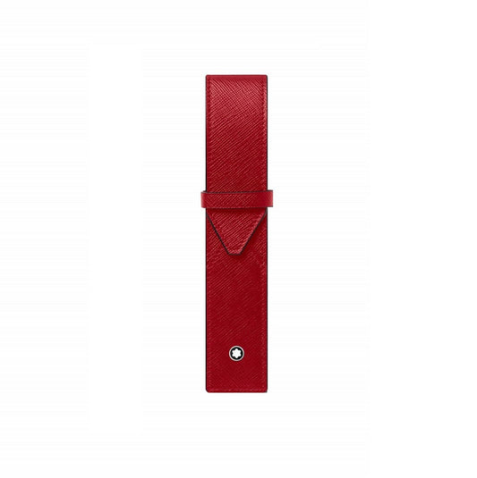 Montblanc Sartorial 130835 - Custodia per 1 penna in pelle, colore: rosso, dimensioni: 16 x 3 x 1,6 cm, Colore: rosso, 16 cm, Moderno