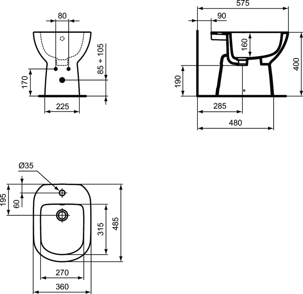 Ideal Standard - I.Life A Bidet a terra - Bianco