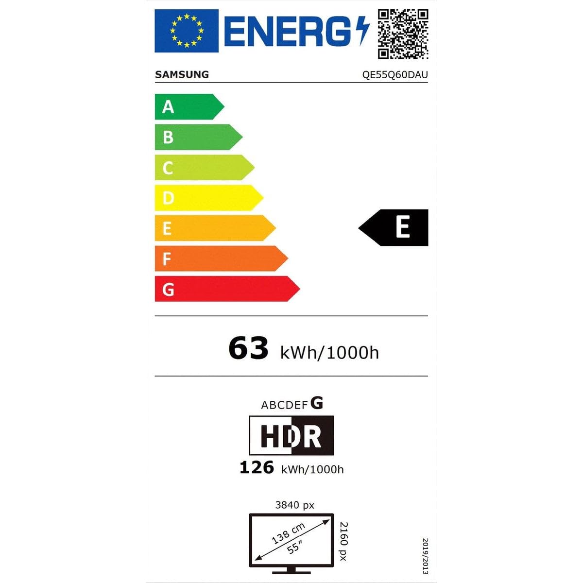 SAMSUNG TV LED 55" QE55Q60DAU ULTRA HD 4K QLED SMART TV WIFI DVB-T2