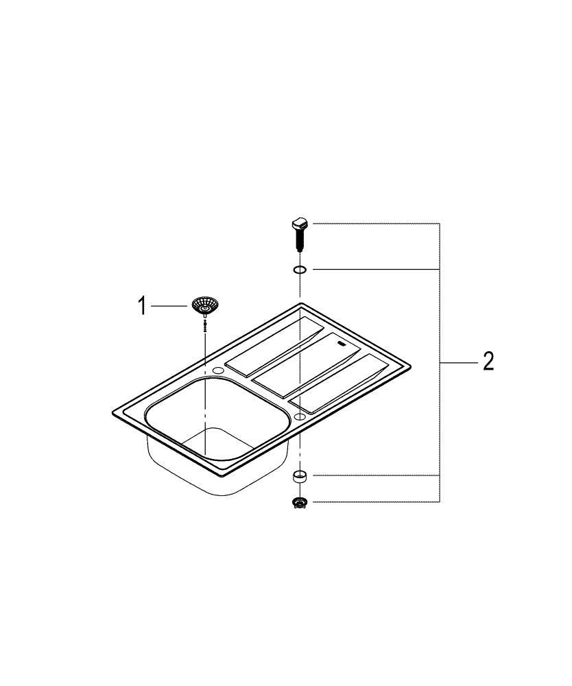 GROHE K400 | Lavello da cucina - sopratop, reversibile, piletta di scarico con azionamento automatico | include: piletta automatica, sifone, set di installazione | Acciaio inox | 31566SD0