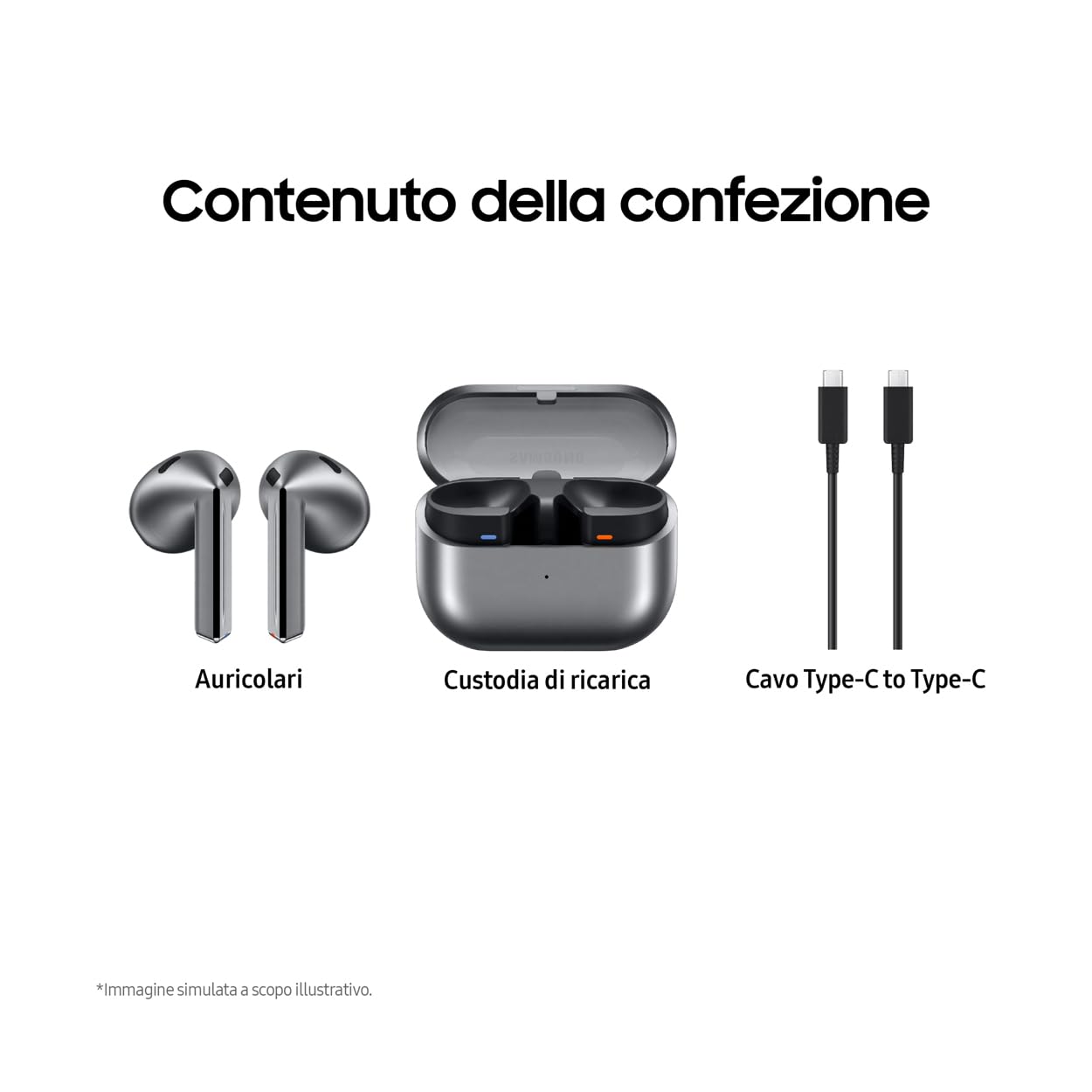 Samsung Galaxy Buds3 Auricolari open type True Wireless, Cancellazione adattiva del rumore, Audio Hi-Fi 360 immersivo, Batteria a lunga durata, Impermeabilità IP57, Silver 2024 [Versione Italiana]