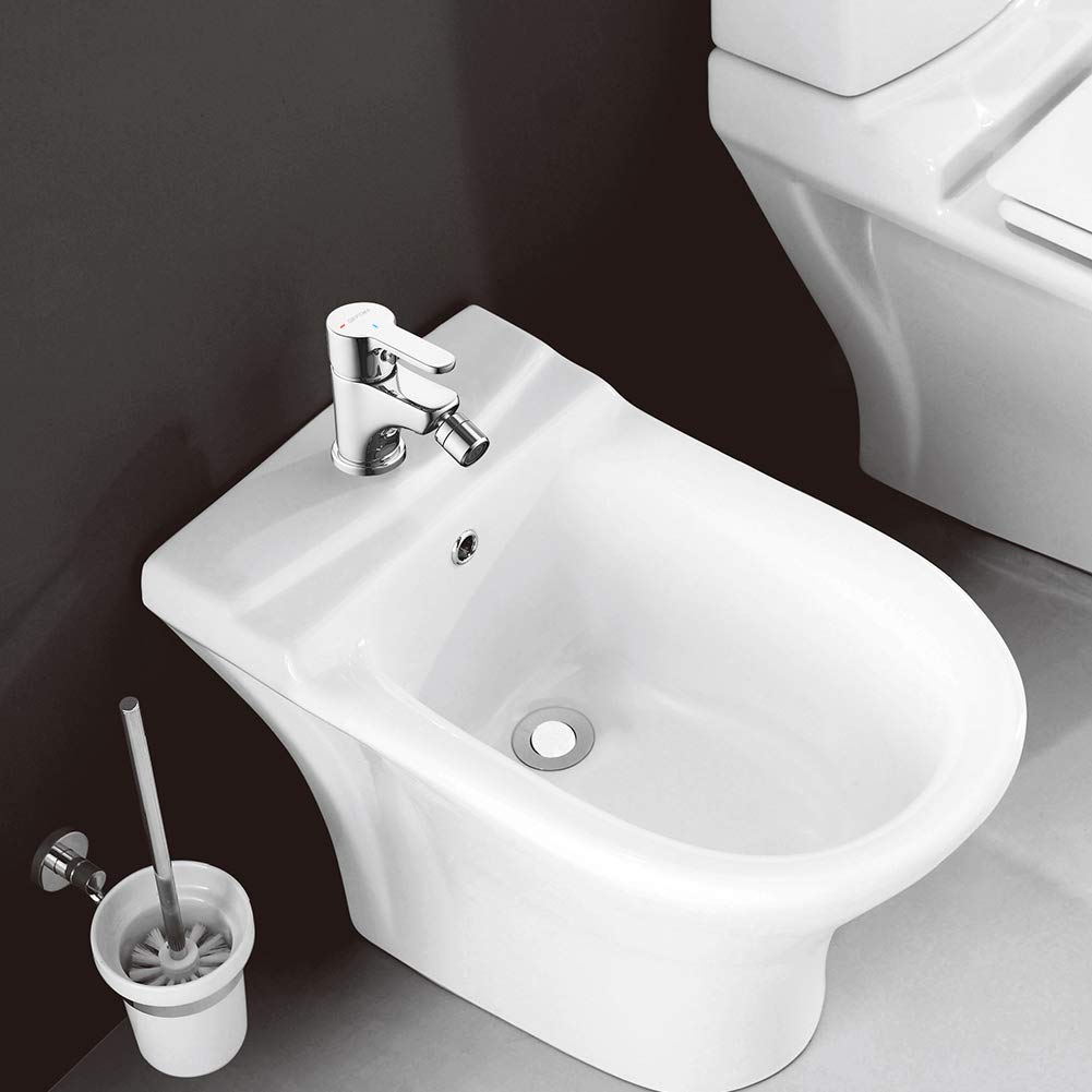 GRIFEMA Rubinetto Miscelatore da Bagno Bidet a 2 Fori, Installazione a Muro, Finitura Cromata, Ventilazione Inclusa, Modello G15003