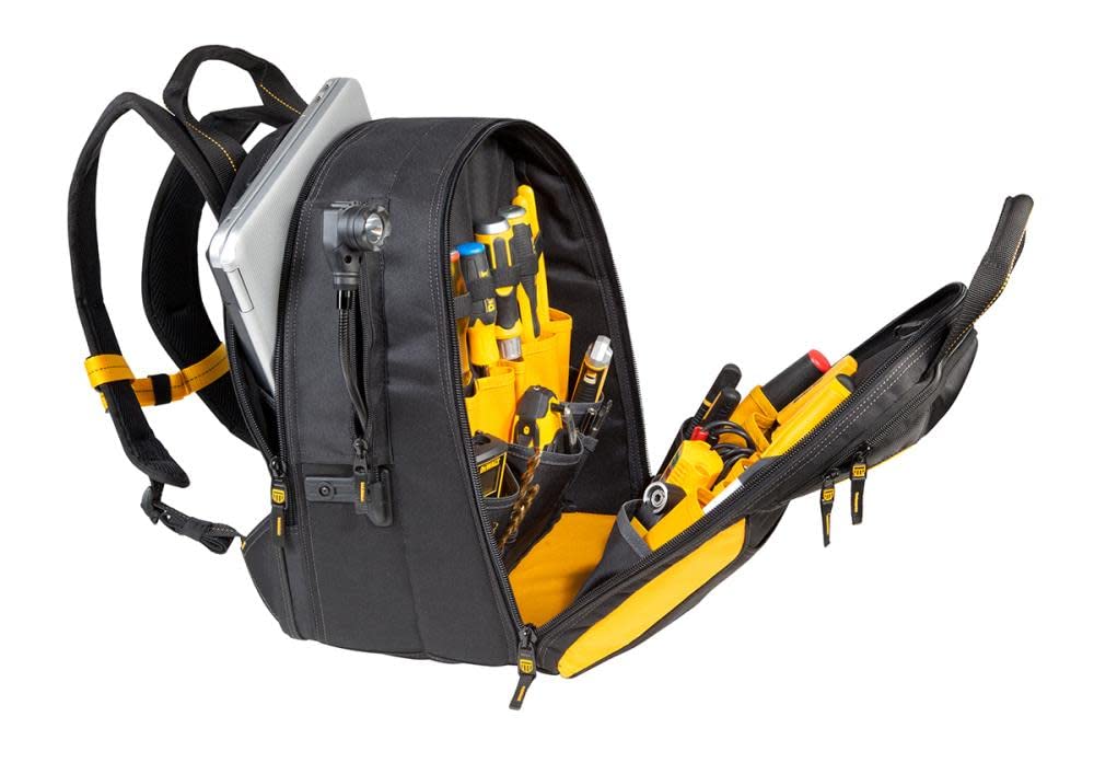 DEWALT DGCL33 - Zaino con 33 tasche illuminate USB, colore: giallo