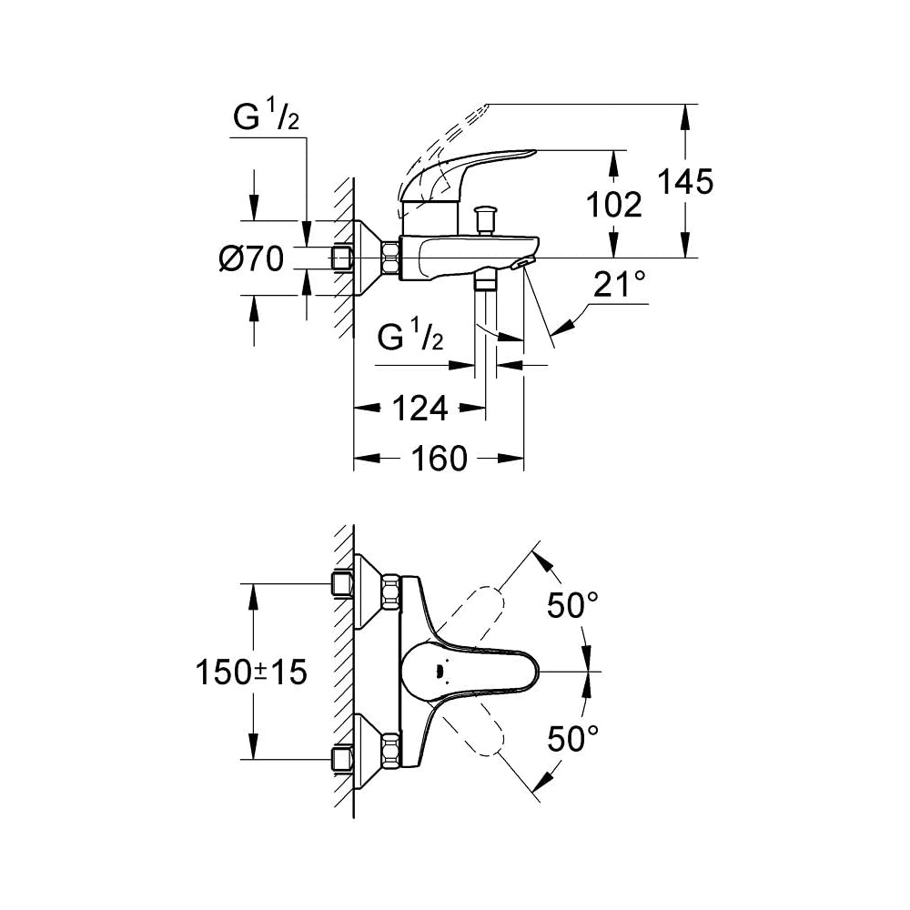 GROHE Swift Miscelatore Monocomando Esterno per Vasca/Doccia 23270000