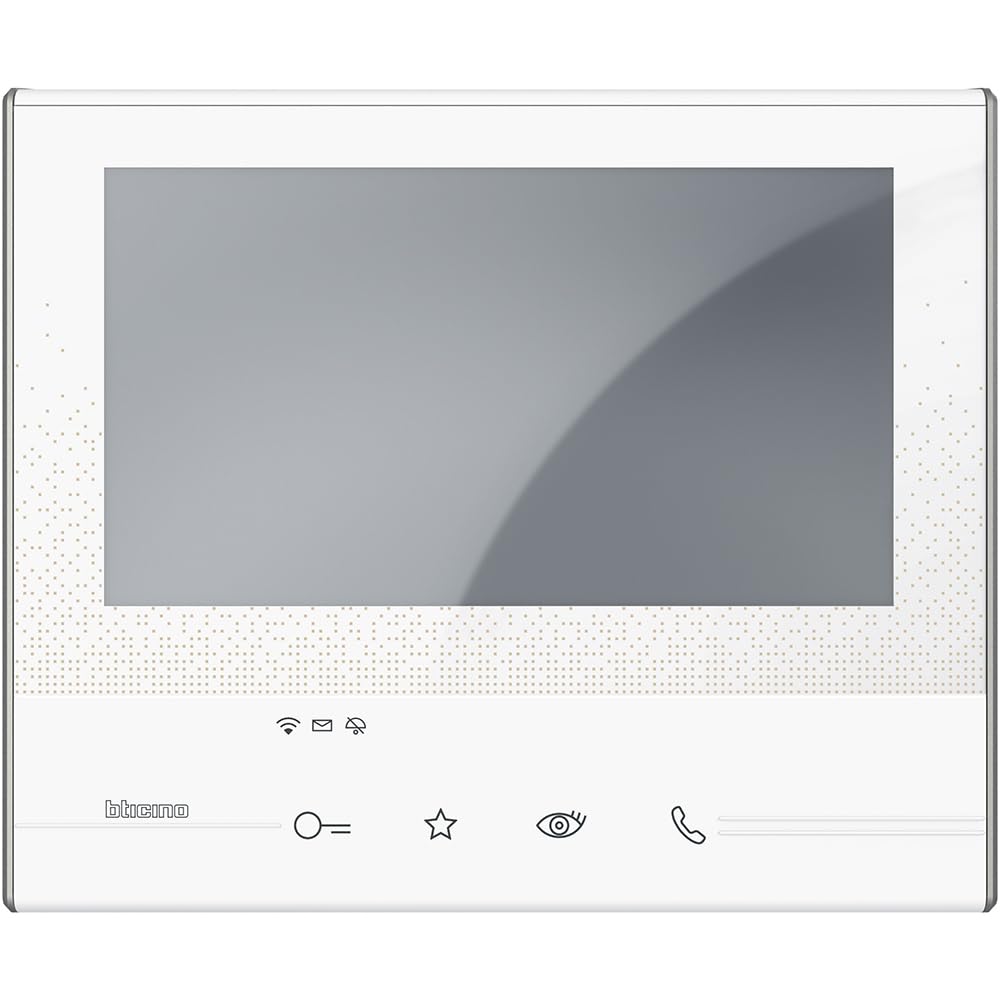 BTICINO, Flex ONE 363910 - Set di videocitofono a 2 fili, classe 300 X13E con touchscreen da 7", grandangolare da 105°, archiviazione video, apriporta transponder, accesso senza chiavi, IP54, IK10,