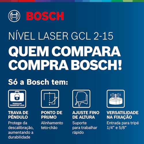 Bosch Professional Livella laser multifunzione GCL 2-15 (laser rosso, da interno, con punti a piombo, raggio d’azione:15 m, 3 pile AA, supporto ruotabile RM 1, pannello per laser, custodia protettiva)