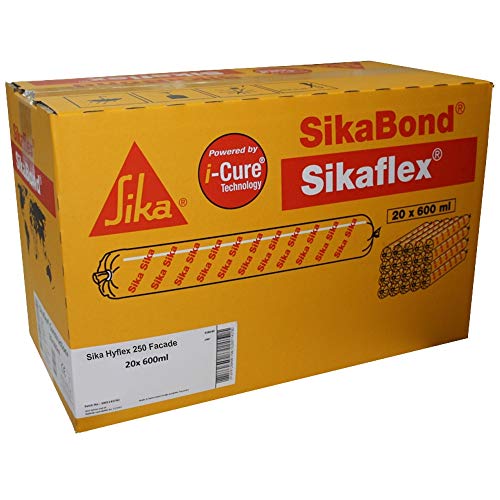 Sika Hyflex 250 Facade - 20 flaconi da 600 ml, colore: nero