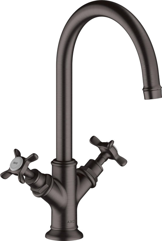 Miscelatore per lavabo Hansgrohe Axor Montreux a due manopole 210, senza scarico a scomparsa, Colorazione: Cromo nero spazzolato